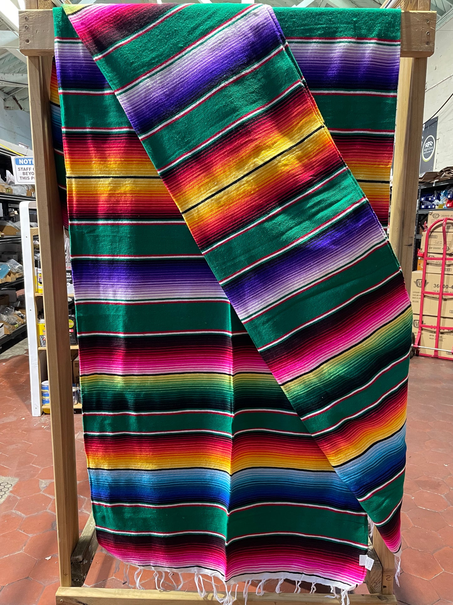 Serape Bright Multi Colour Mexican Blanket - bright pairs